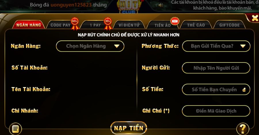 Nạp tiền