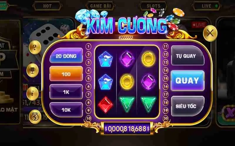 Các tùy chọn khi chơi Kim Cương Hit Club